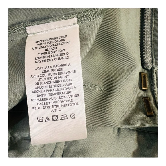 Free People Green Pleated Wide Leg Trousers, Rear Belt, Ankle Pleat, Size 2 - Picture 11 of 14